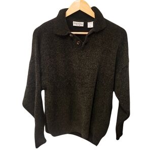 Vintage Giorgio Di Firenze Wool Sweater Women Size Medium Collar Italy Old Money